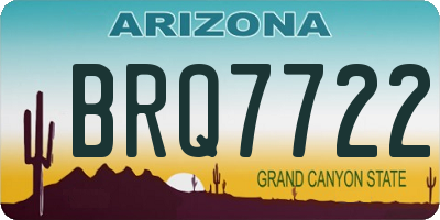 AZ license plate BRQ7722