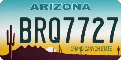 AZ license plate BRQ7727