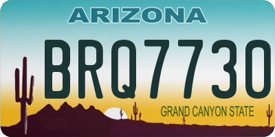 AZ license plate BRQ7730