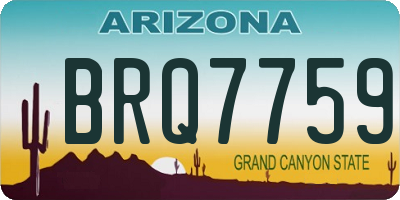 AZ license plate BRQ7759