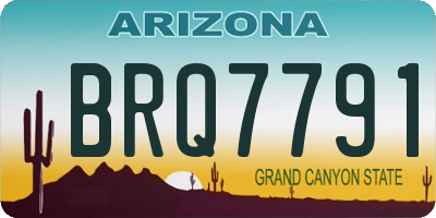 AZ license plate BRQ7791