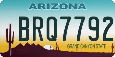 AZ license plate BRQ7792