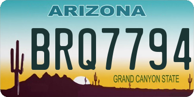 AZ license plate BRQ7794