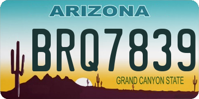 AZ license plate BRQ7839