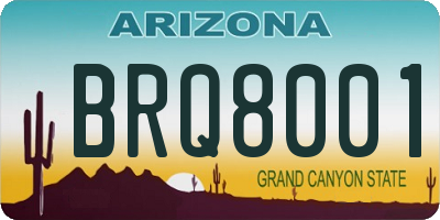 AZ license plate BRQ8001
