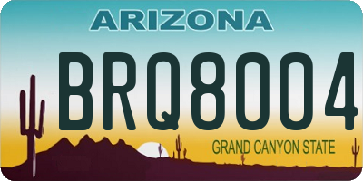 AZ license plate BRQ8004