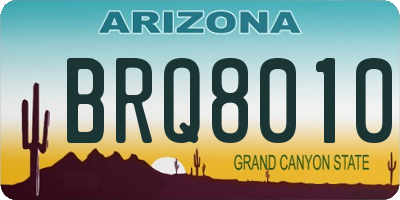 AZ license plate BRQ8010