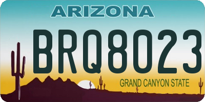 AZ license plate BRQ8023
