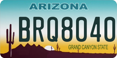 AZ license plate BRQ8040