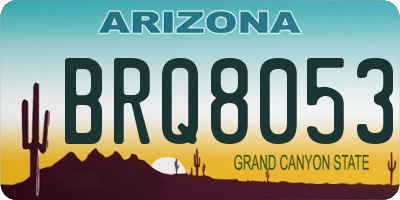 AZ license plate BRQ8053