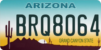 AZ license plate BRQ8064