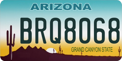 AZ license plate BRQ8068