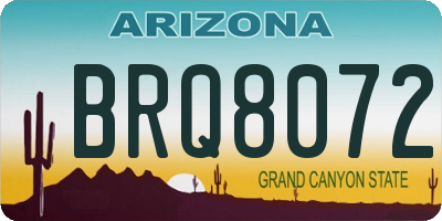 AZ license plate BRQ8072