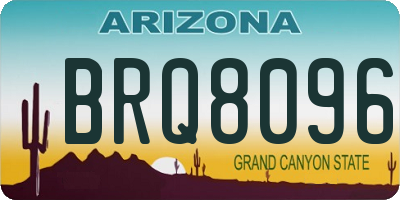 AZ license plate BRQ8096