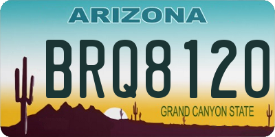 AZ license plate BRQ8120