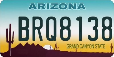 AZ license plate BRQ8138