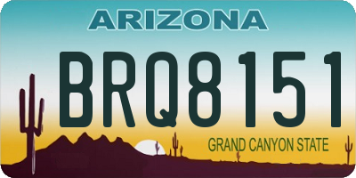 AZ license plate BRQ8151