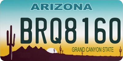 AZ license plate BRQ8160