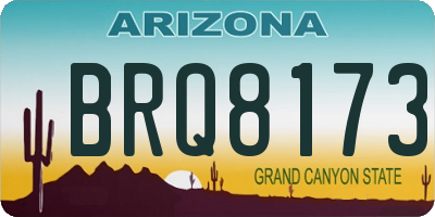 AZ license plate BRQ8173