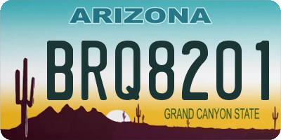 AZ license plate BRQ8201