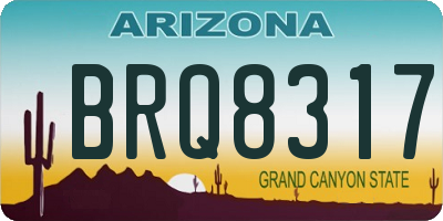 AZ license plate BRQ8317