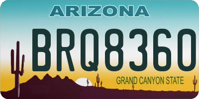 AZ license plate BRQ8360