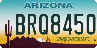 AZ license plate BRQ8450