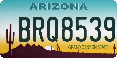 AZ license plate BRQ8539