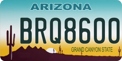 AZ license plate BRQ8600