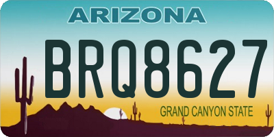 AZ license plate BRQ8627