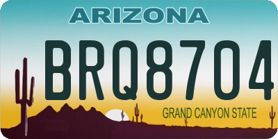 AZ license plate BRQ8704