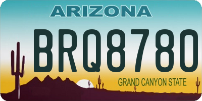 AZ license plate BRQ8780