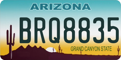 AZ license plate BRQ8835