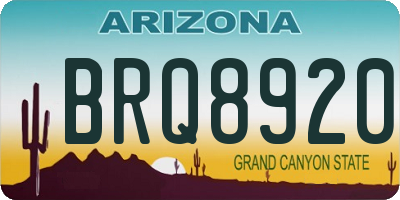 AZ license plate BRQ8920