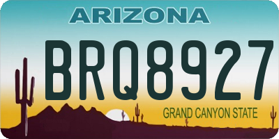 AZ license plate BRQ8927