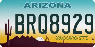 AZ license plate BRQ8929