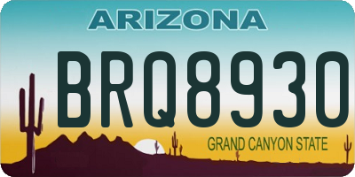 AZ license plate BRQ8930