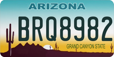 AZ license plate BRQ8982