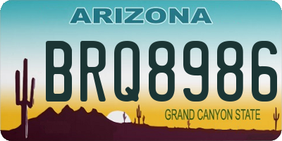 AZ license plate BRQ8986
