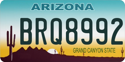 AZ license plate BRQ8992