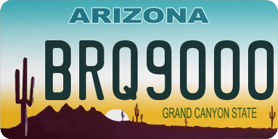 AZ license plate BRQ9000