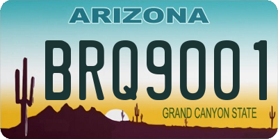 AZ license plate BRQ9001
