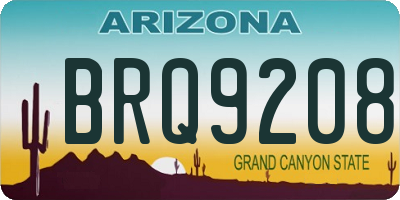 AZ license plate BRQ9208