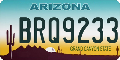 AZ license plate BRQ9233