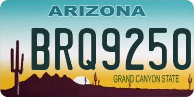 AZ license plate BRQ9250