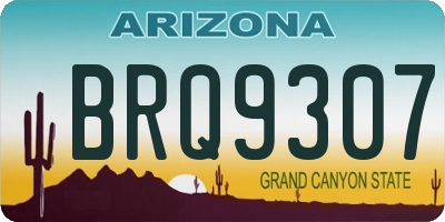 AZ license plate BRQ9307