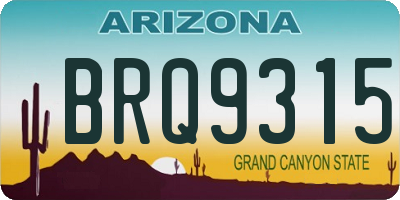 AZ license plate BRQ9315