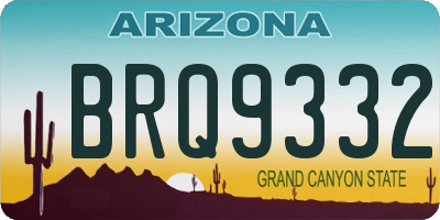 AZ license plate BRQ9332