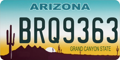 AZ license plate BRQ9363