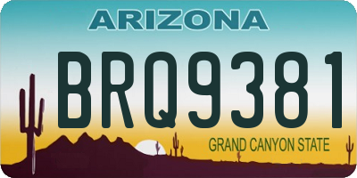 AZ license plate BRQ9381